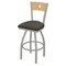 Holland Bar Stool Co 25" Swivel Counter Stool, Nickel Finish, Nat Back, Graph Chalice Seat 83025ANNatMplB019 - alternate 1
